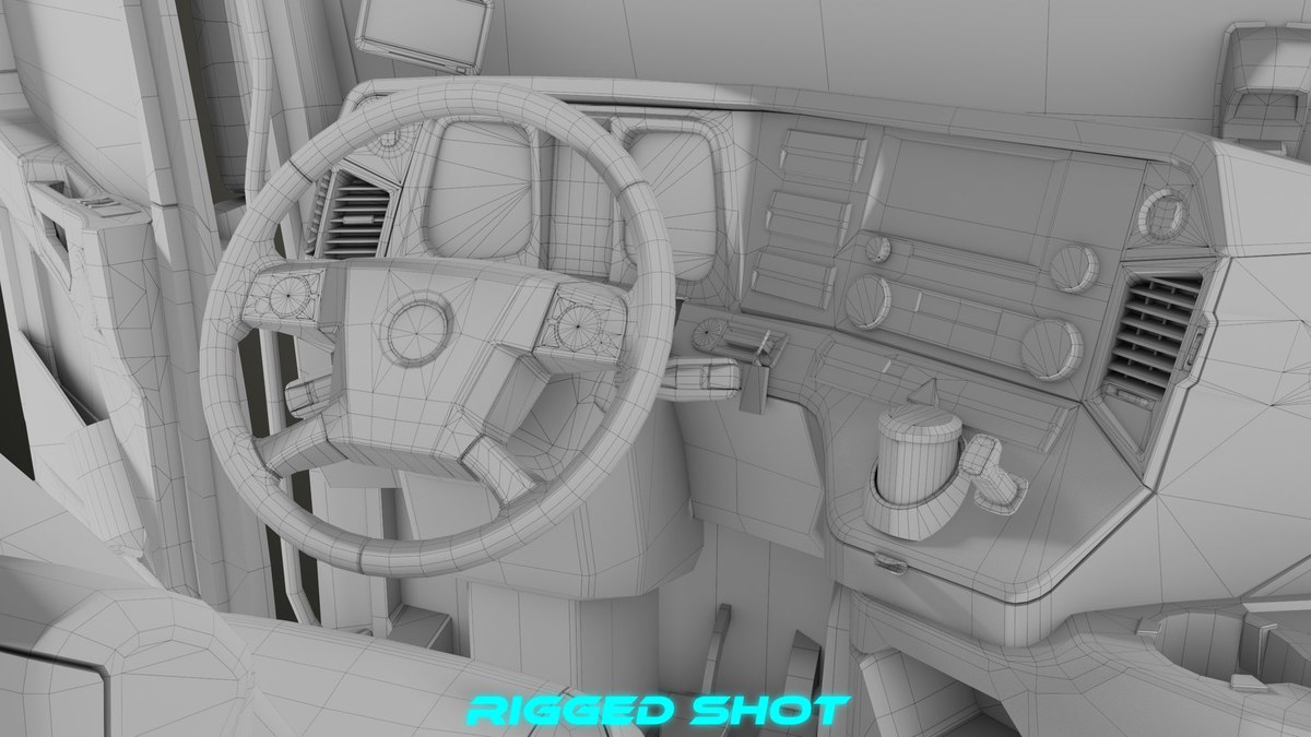 Heavy Truck Chassis 03 With Interior URP HDRP Textures