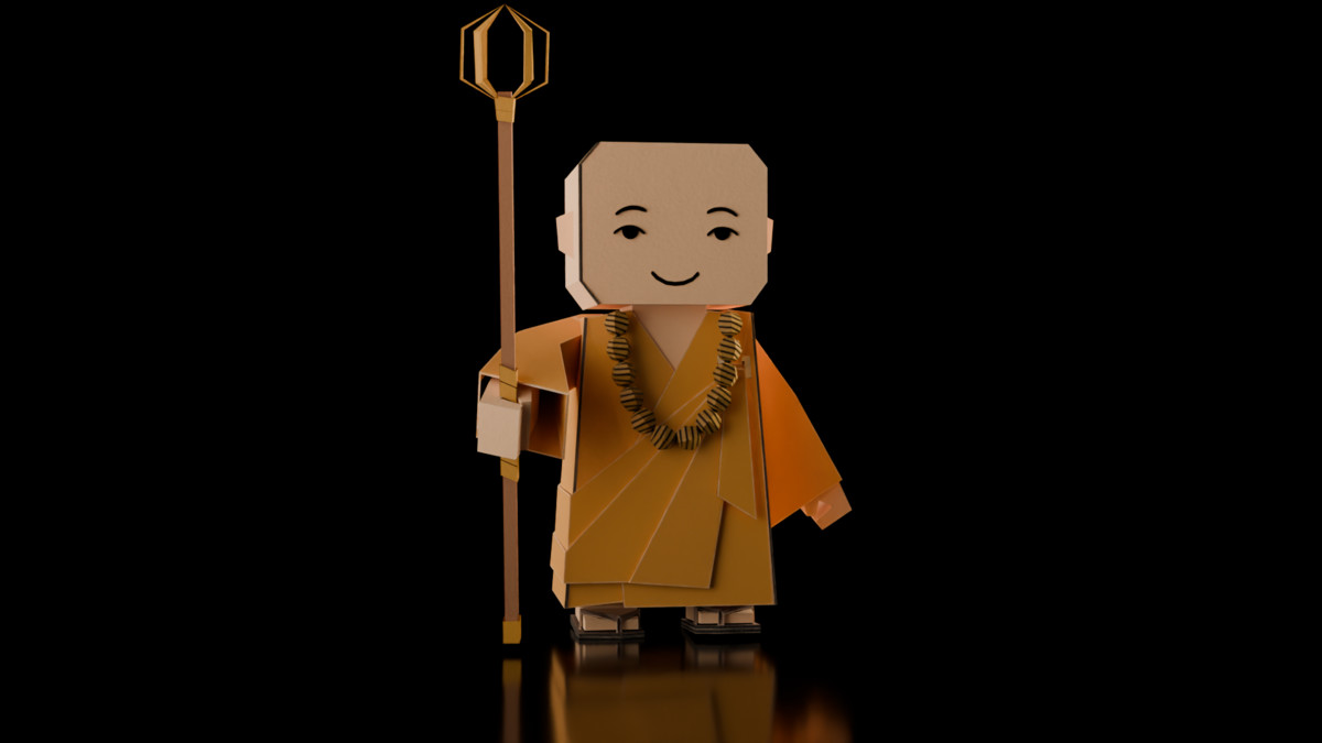 Samurai Realm : Chibi papercraft Japan feudal Asset pack