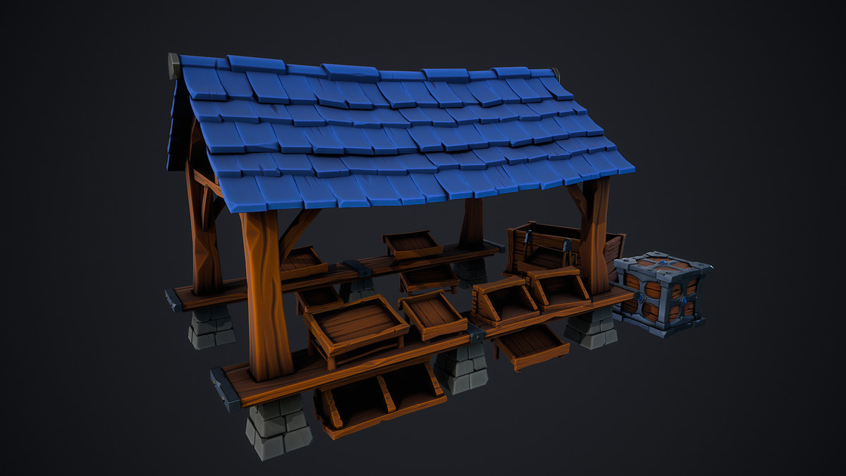 Stylized Market Pack – Fantasy Environment Props – Game Ready