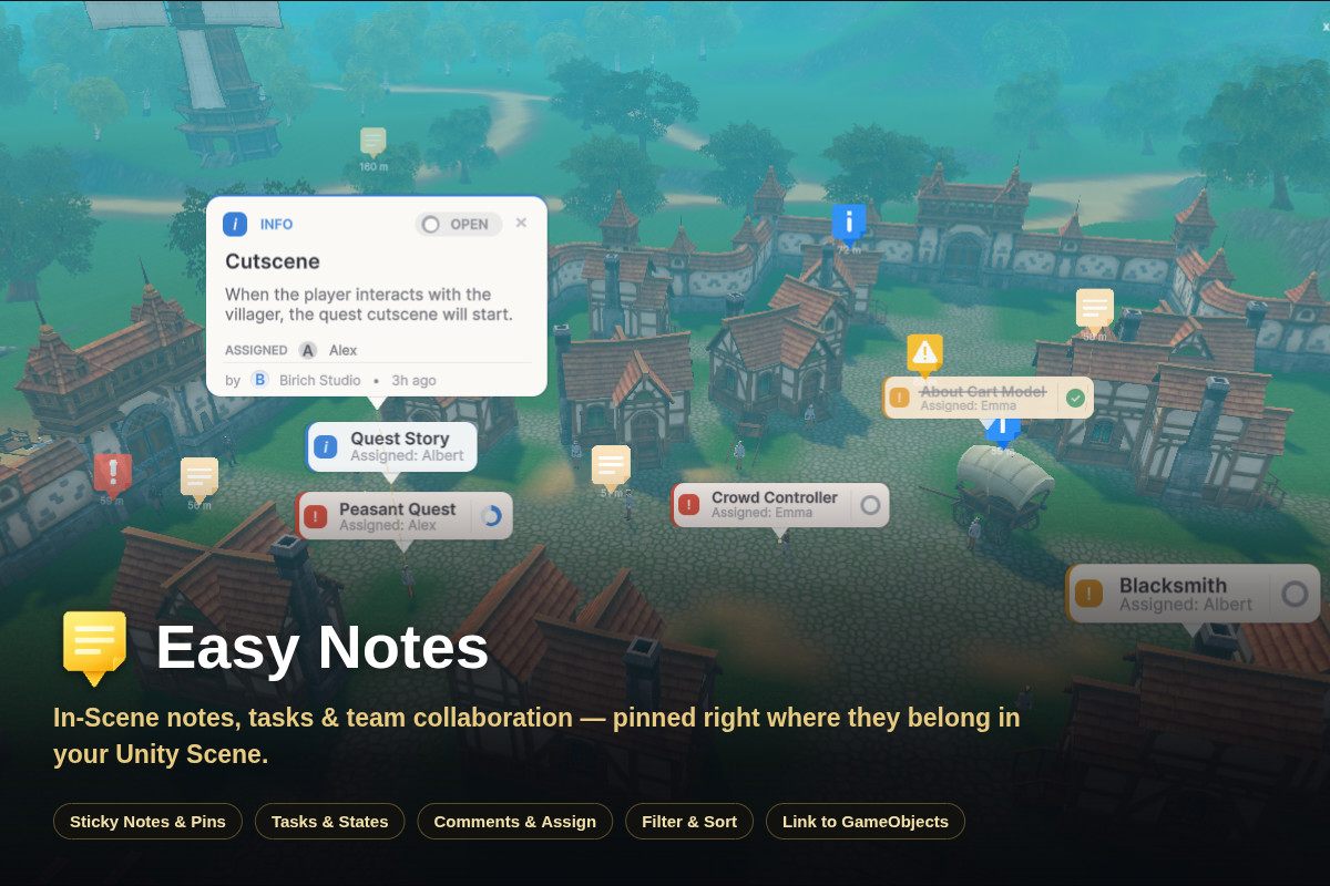 Easy Notes - Scene Notes, Tasks & Team Annotations