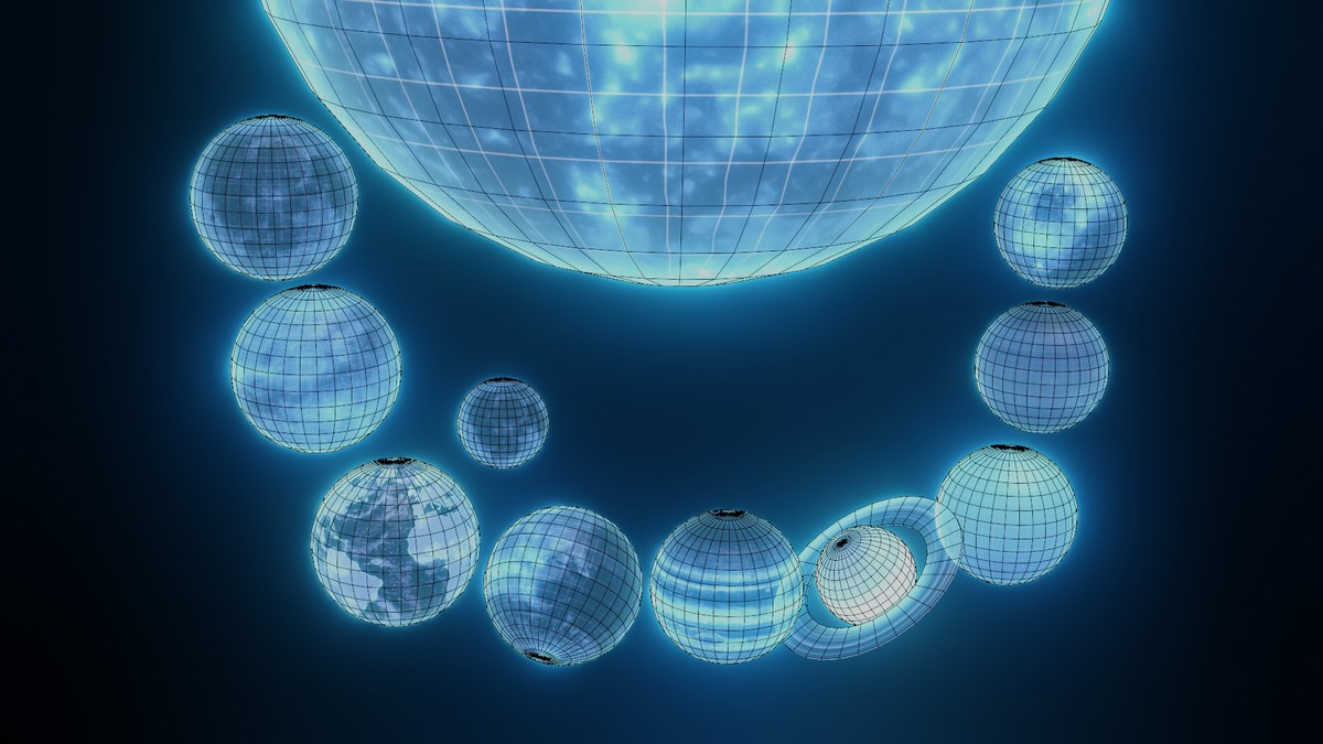 Holographic Solar System Sci-Fi 3D Model