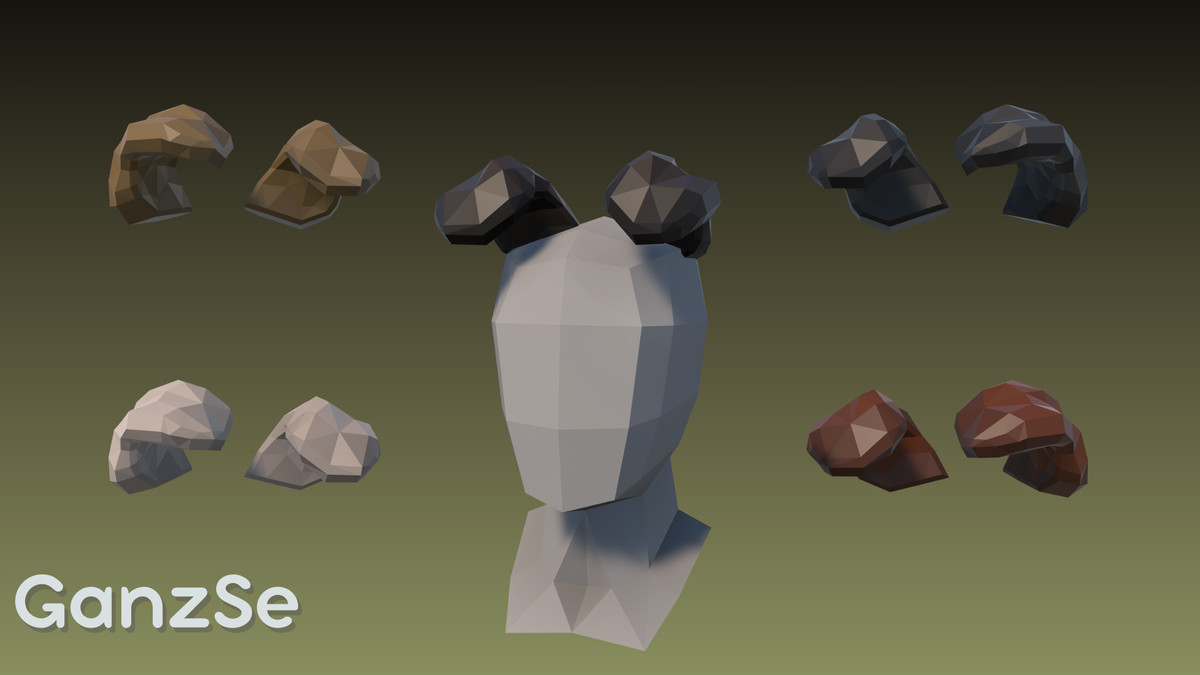 GanzSe Animal Ears - Fantasy Low Poly Pack