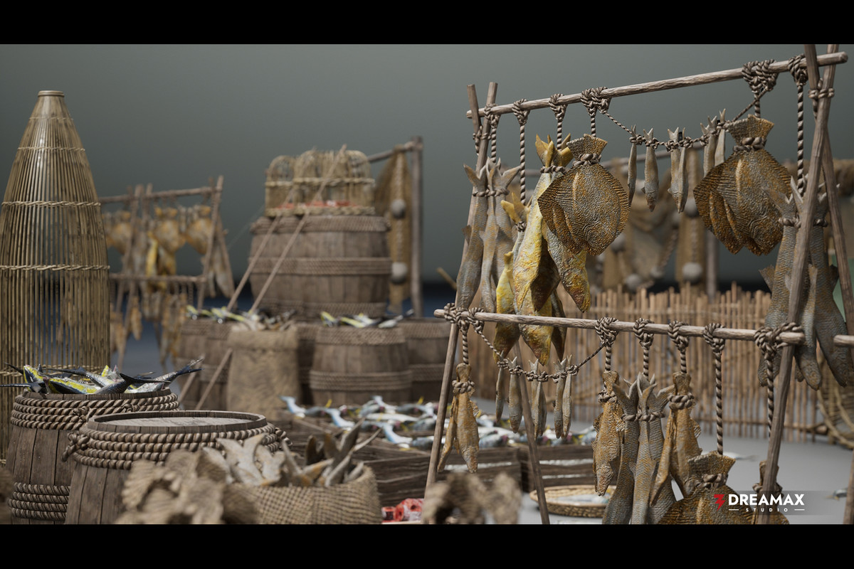 Medieval Fishing Props - Line, Net, Tackle & Preservation Tools Vol. 2