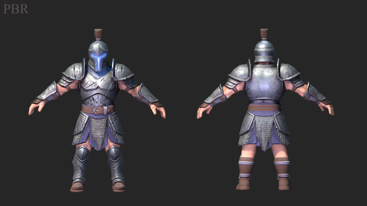 Stylized Silver Warrior - Humanoid Low Poly