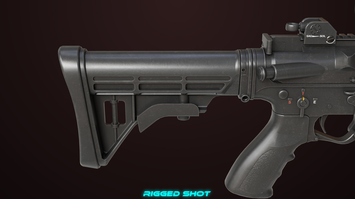 Machine Gun 17 Black URP HDRP Textures