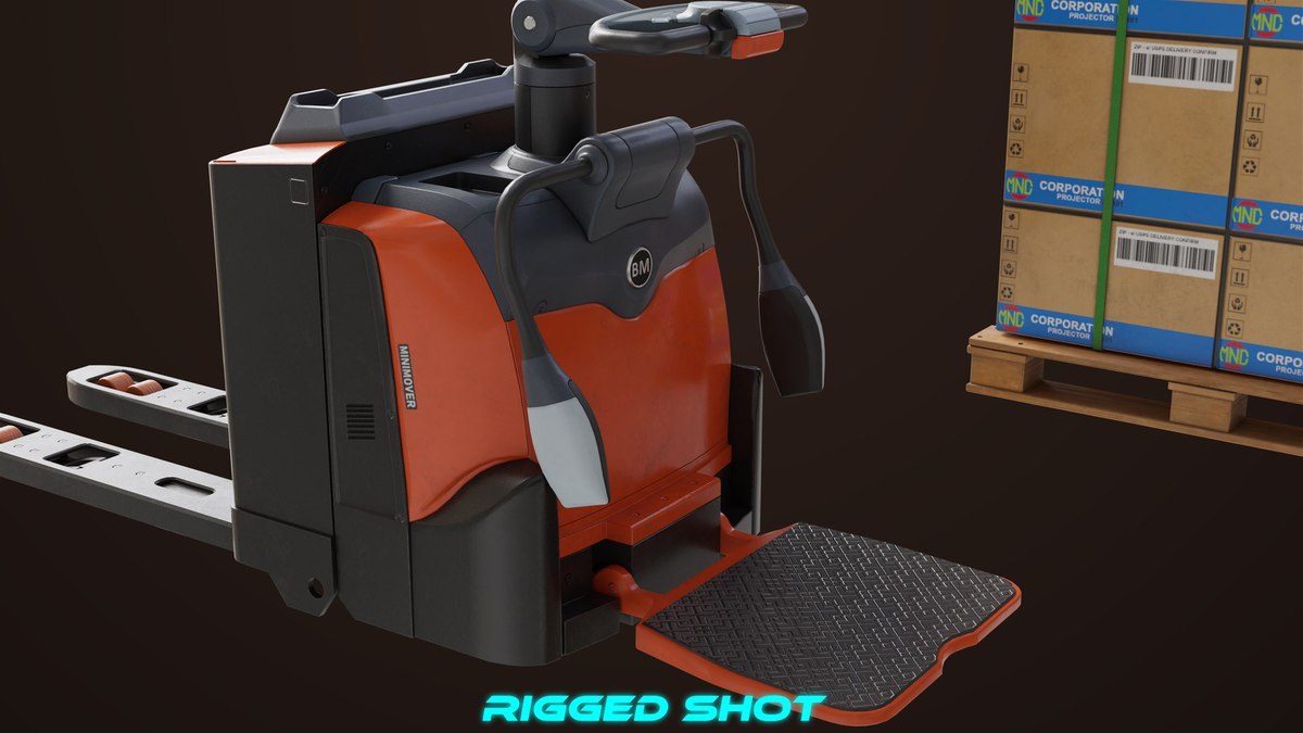Forklift with Pallet 01 Orange URP HDRP Textures