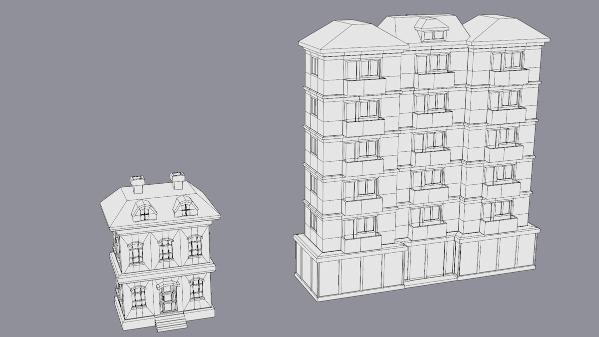 30 Low-Poly Urban Buildings Collection
