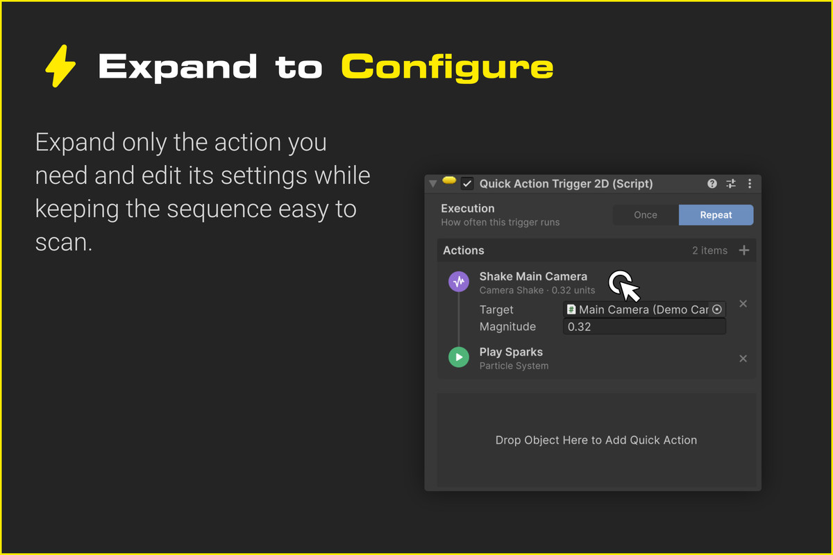 Quick Actions - Action Sequences in the Inspector