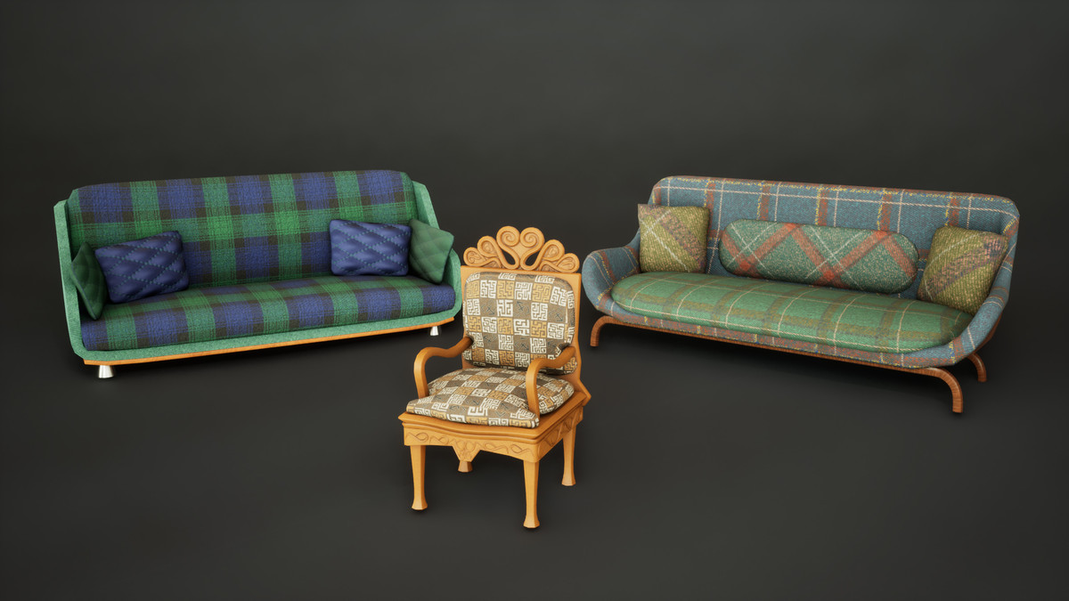 Upholstered Furniture Pack - Customizable 4K PBR Seating Collection Vol.01.