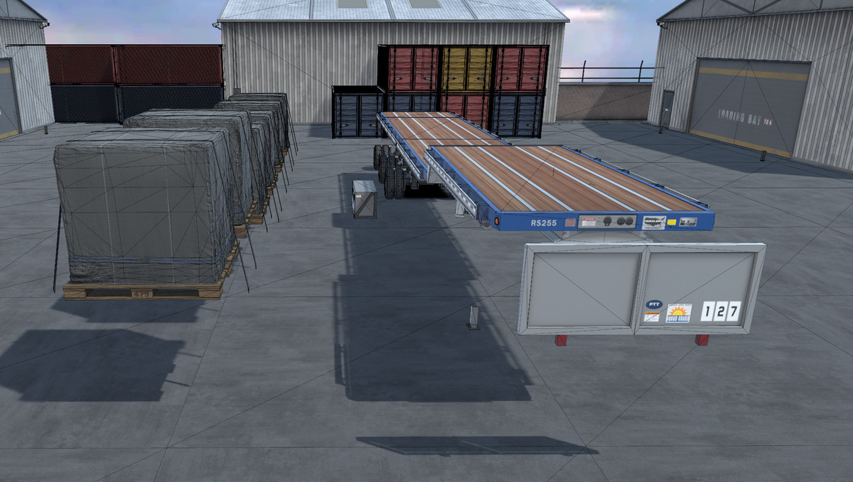 80s Semitruck dropdeck trailer