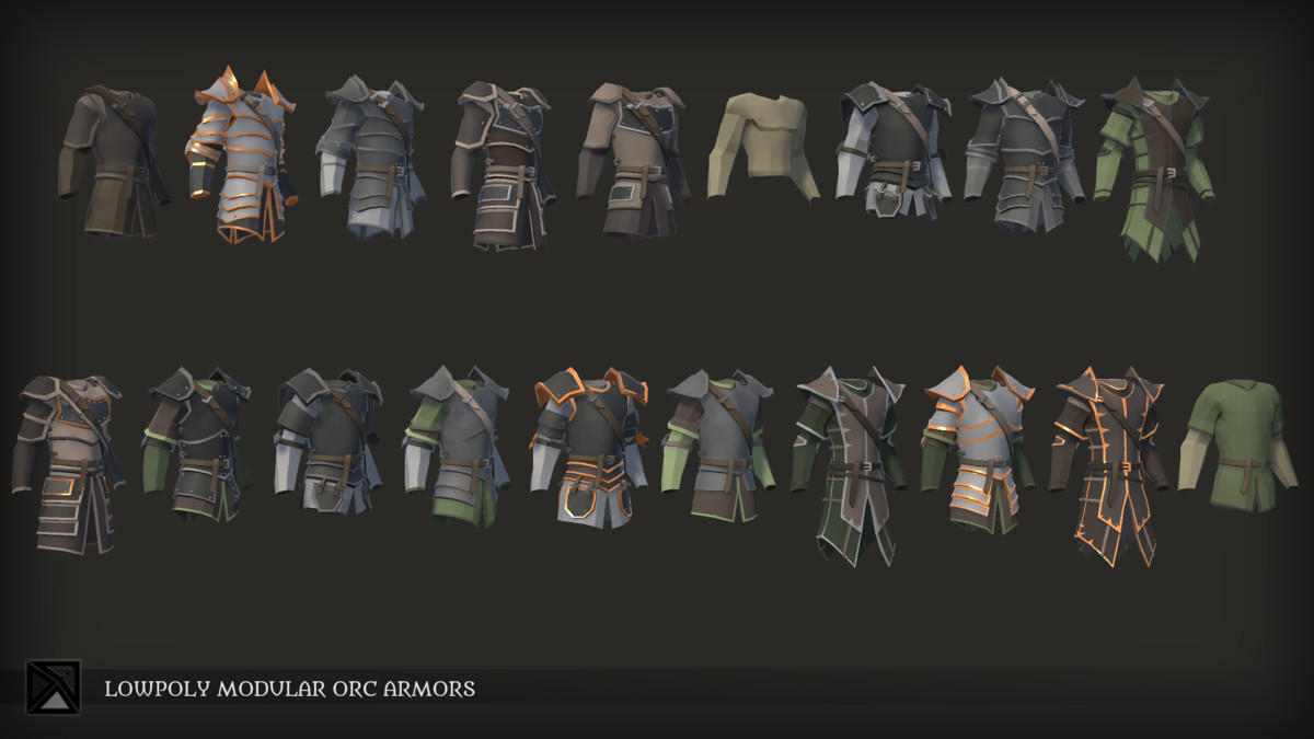 Low Poly Orc Modular Armors - LOWPOLY MEDIEVAL FANTASY SERIES