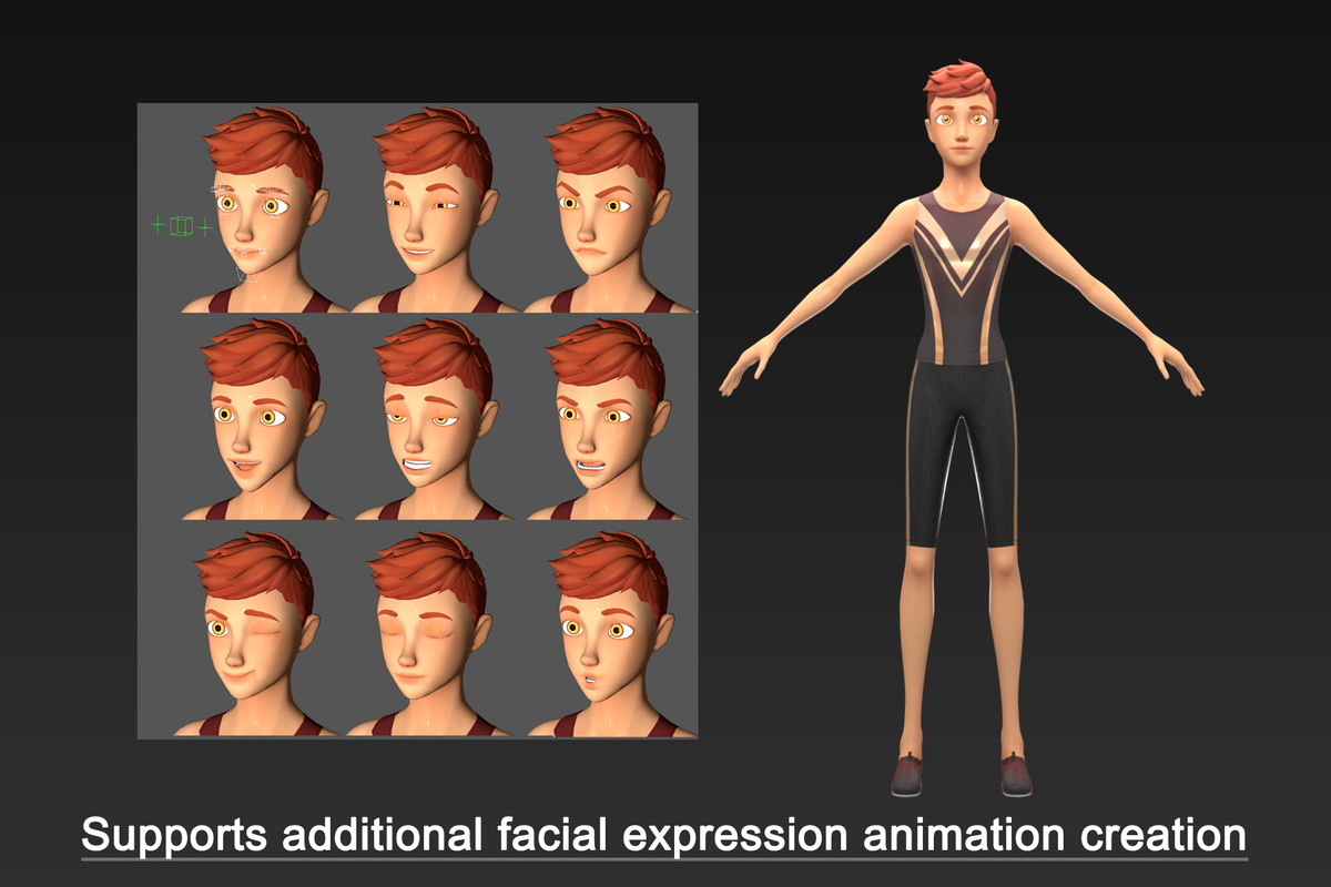 A sporty boy (tall and slender figure)