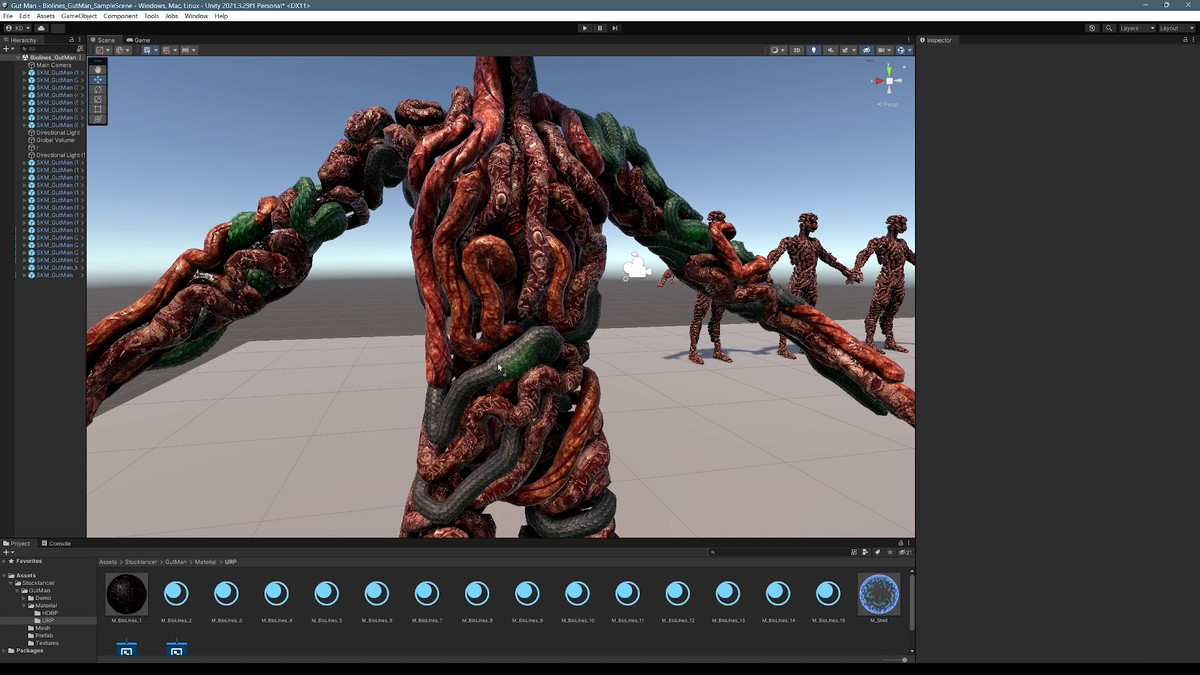 Bio Lines: Gut Man, a Humanoid Character for horror games