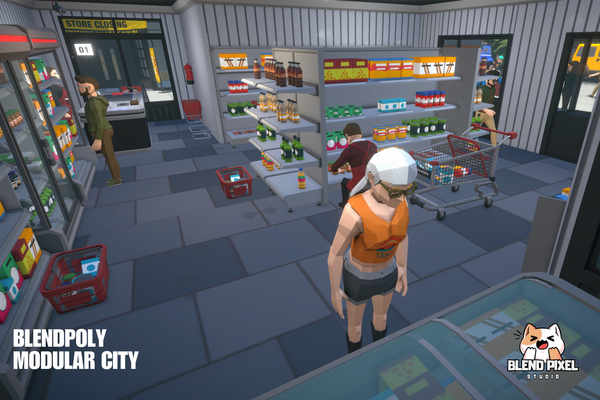 BlendPoly Modular City - Low Poly Assets