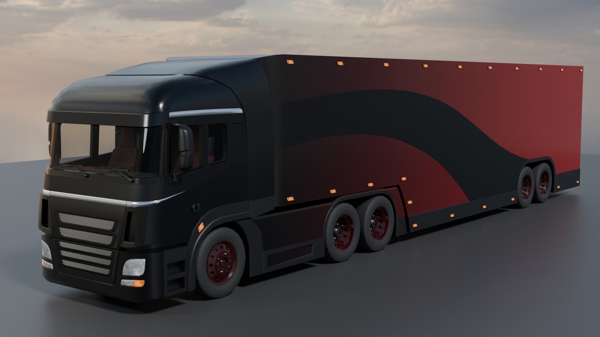 EV Semi Truck Vehicle Pack – Modular Trailer, With Interior & Openable Doors