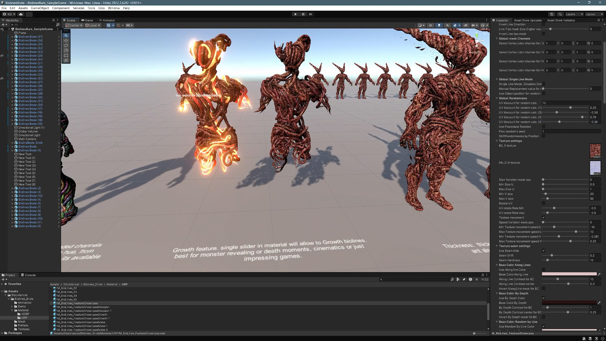 Biolines Brute: Humanoid mutant character with ultimate shader for horror games