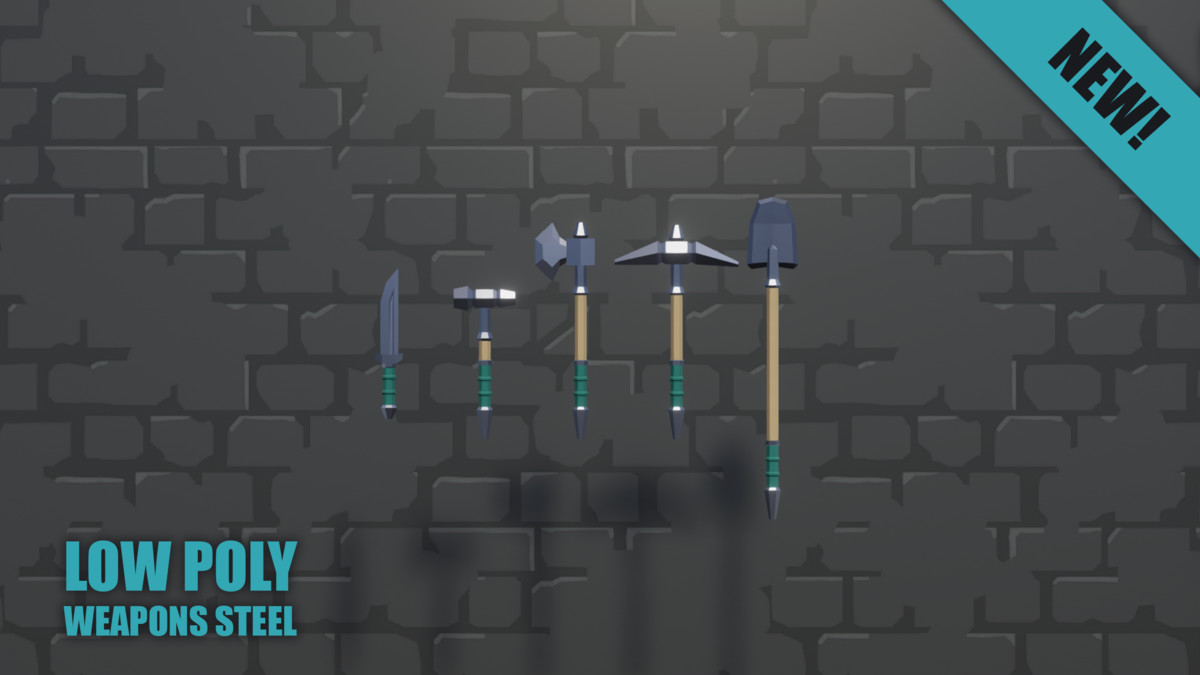 LOW POLY - Weapons Steel Pack