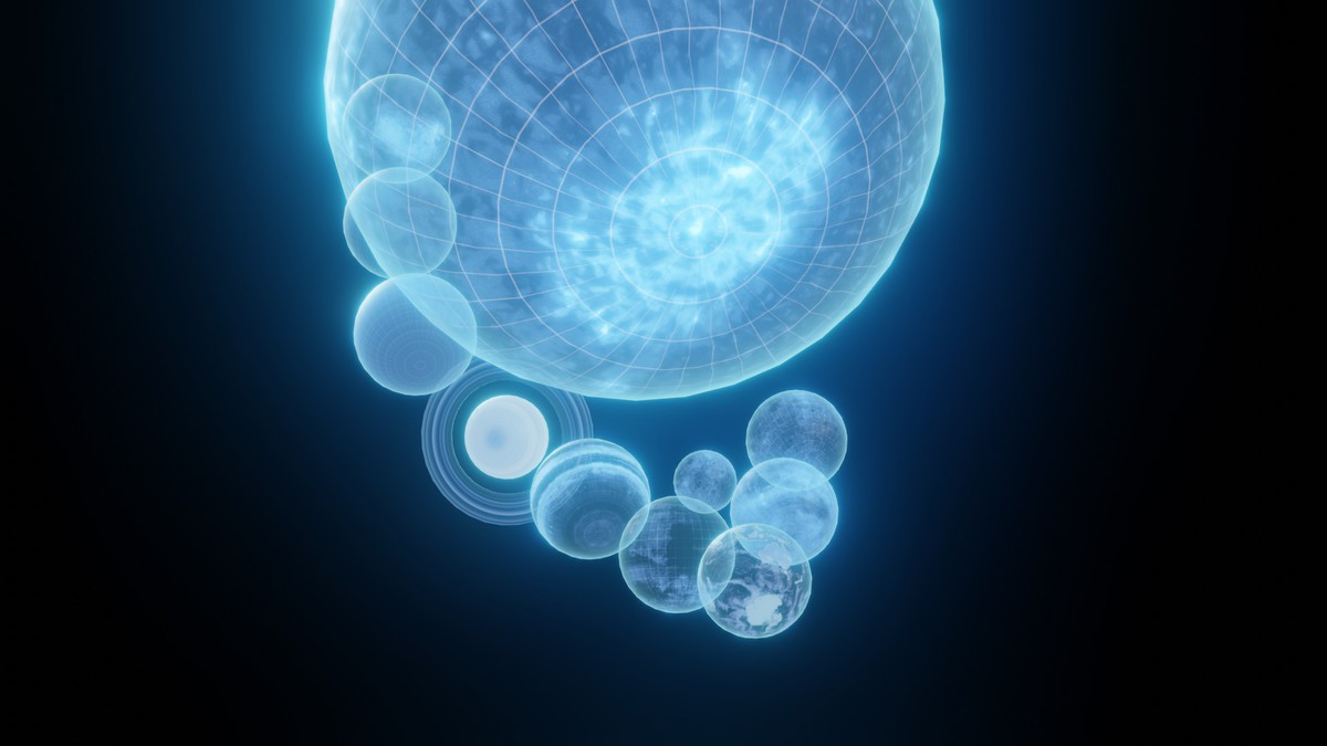 Holographic Solar System Sci-Fi 3D Model