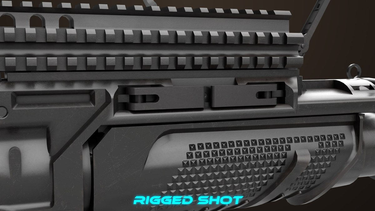 6 Grenade Launcher Black URP HDRP Textures