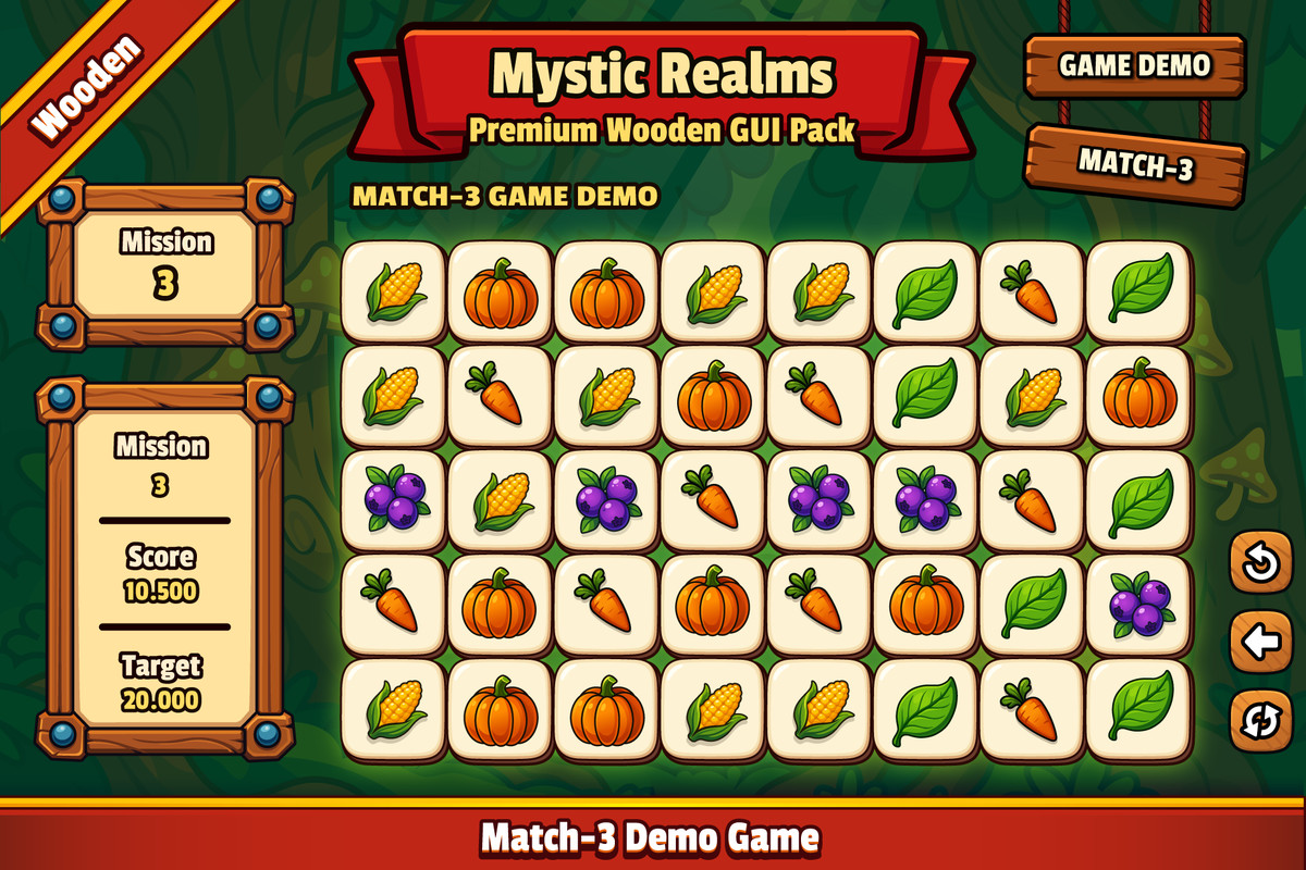 Mystic Realm - Wooden GUI Pack