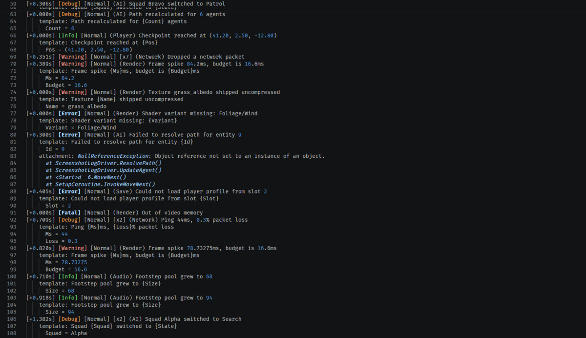 GatoCon - Runtime Debug Console & Structured Logging