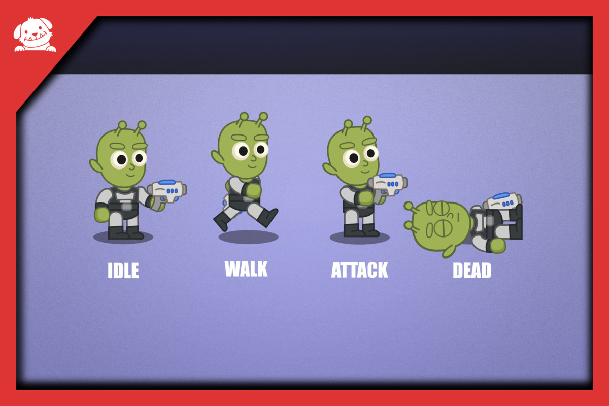 2D Cartoon Sci-Fi Space Characters