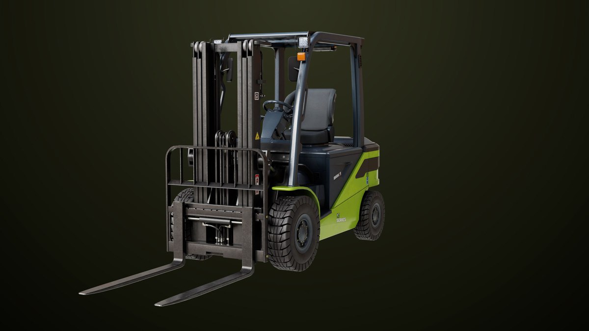 Forklift Truck03 Green URP HDRP Textures