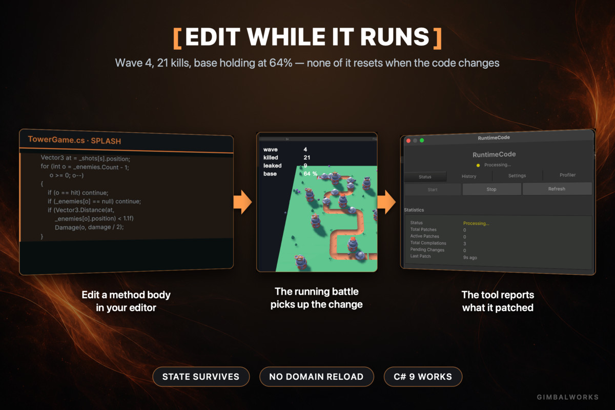 RuntimeCode - Live Code Reload