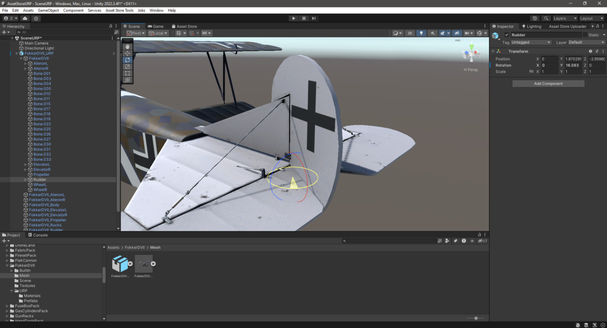 Aircraft Fokker DVII Rigged
