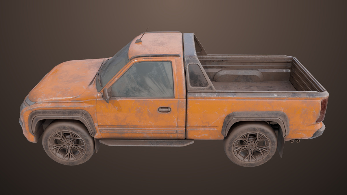 Pickup Truck01 Old Rusty HDRP URP Textures