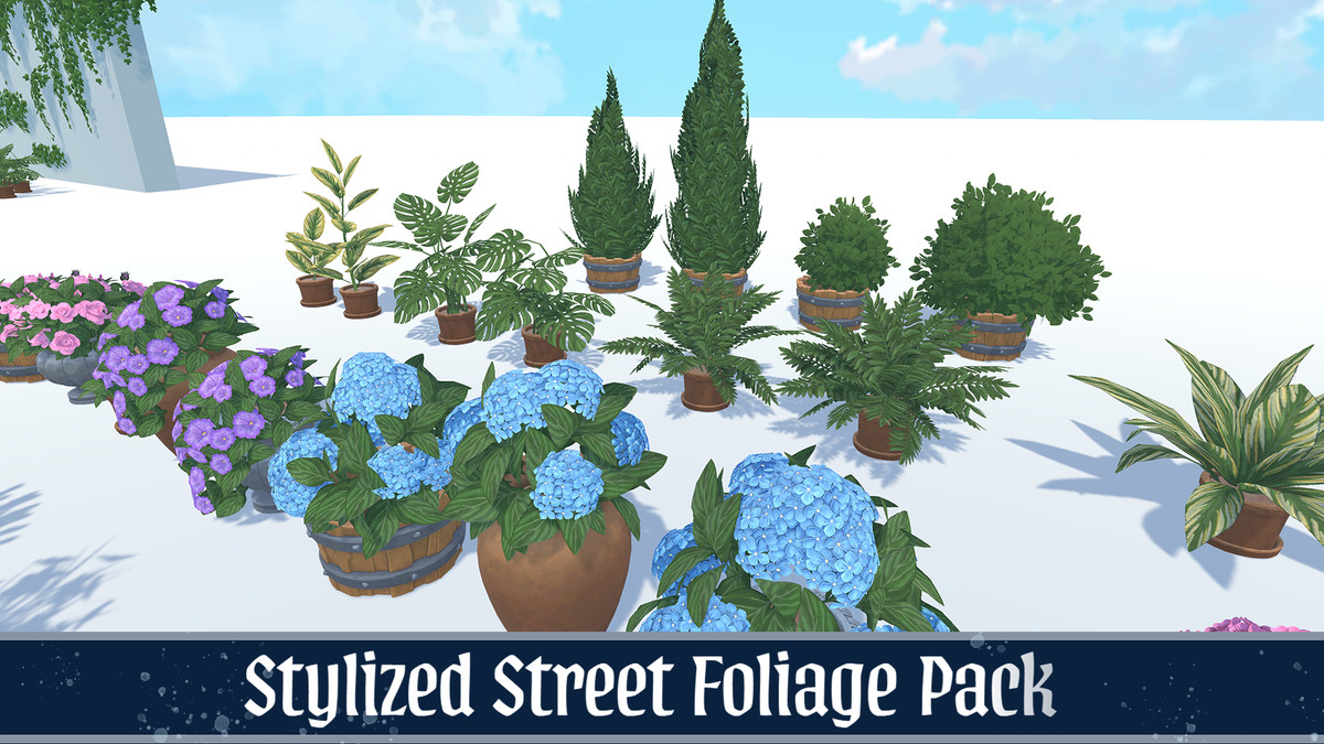 Stylized Street Plants Flowers Ivy Vines Pack