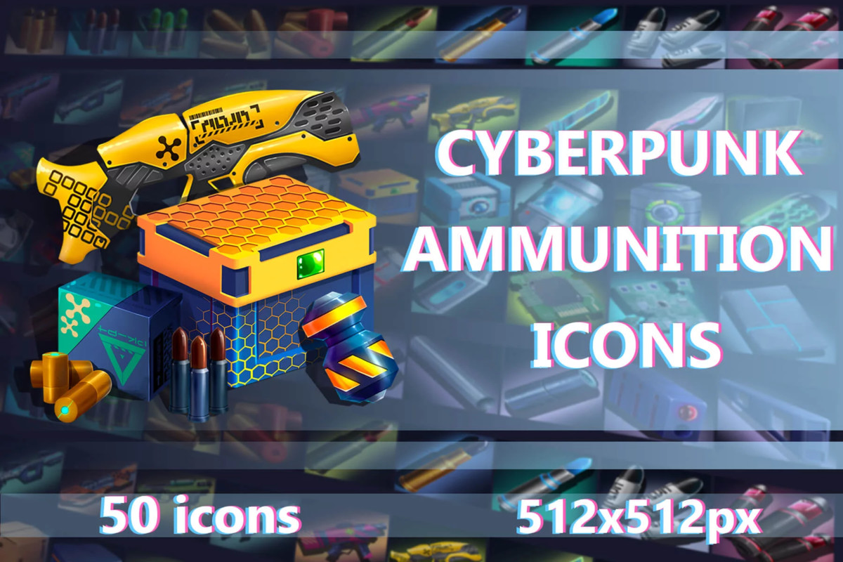 2700 Cyberpunk RPG Icons Pack