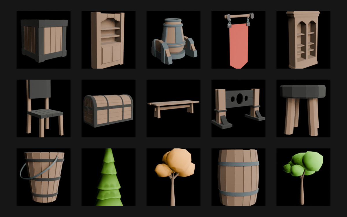 50+ Medieval Props and Assets