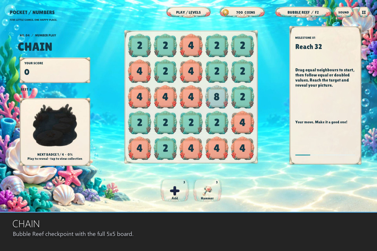 Pocket Numbers - 5 Number Puzzle Games & 20 Themes
