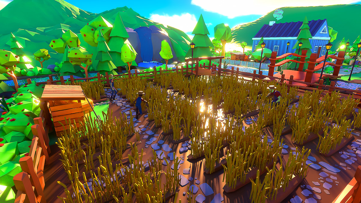 Low Poly Farm. HappyLifeville