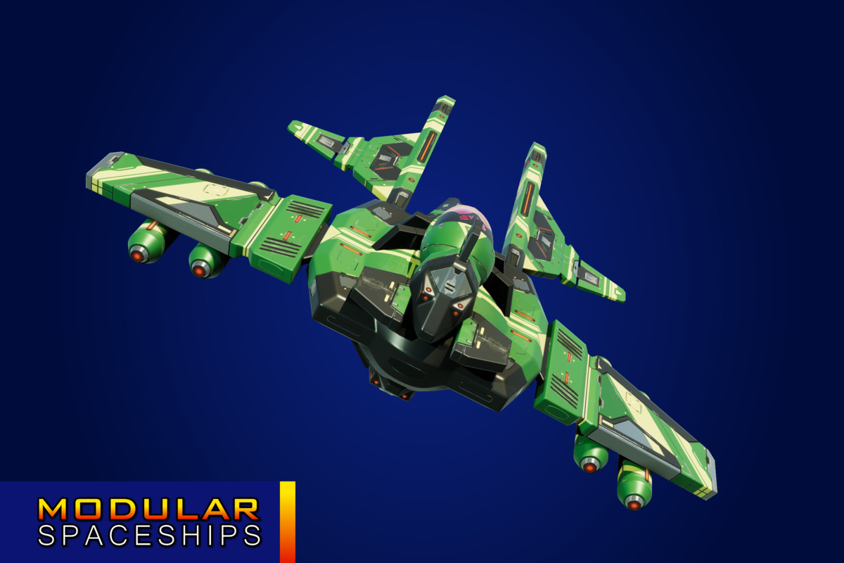 Sci-Fi Modular Spaceship Night Aye