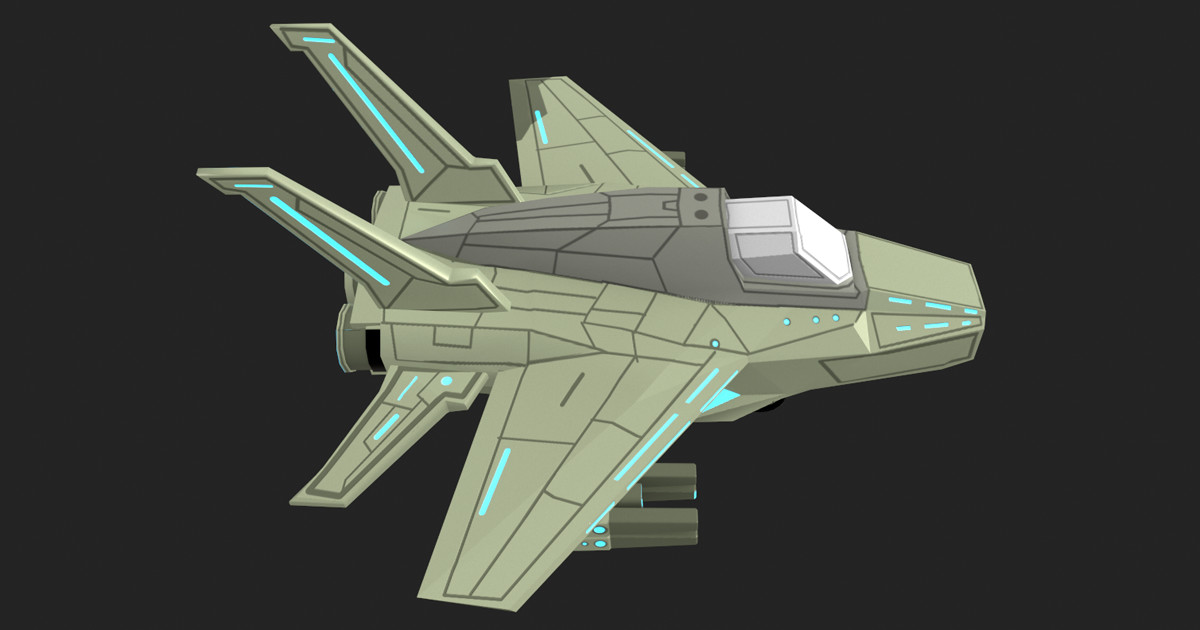 Sci-Fi Stylized Fighter Jet 3D pack