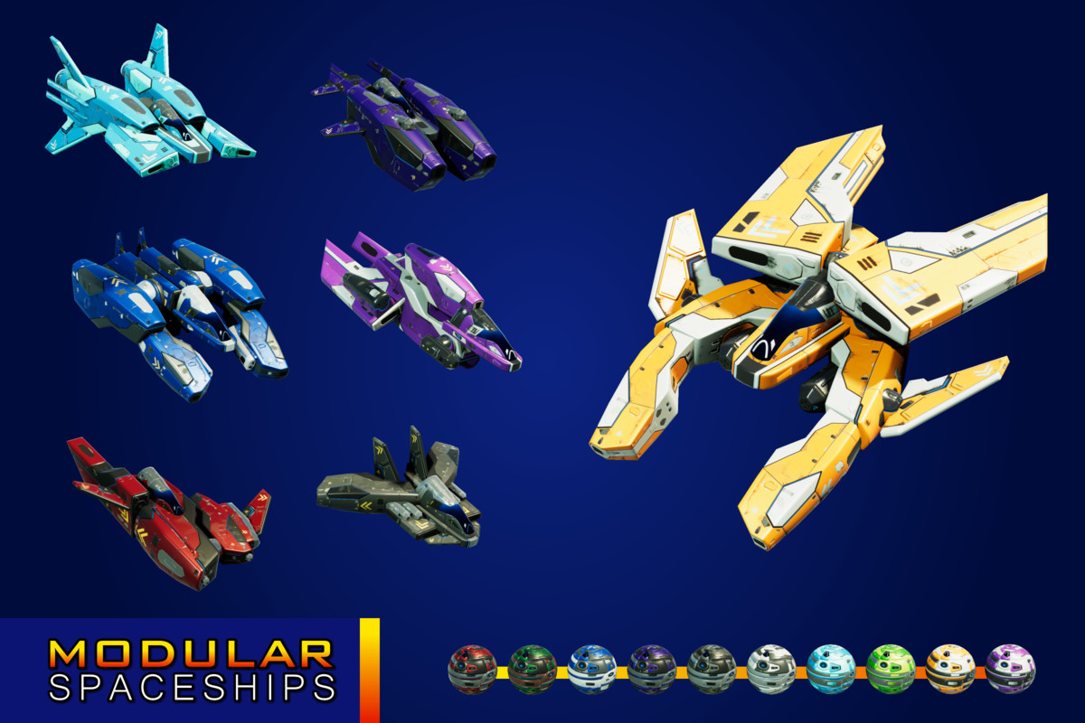 Sci-Fi Modular Spaceship Meteor Mantis