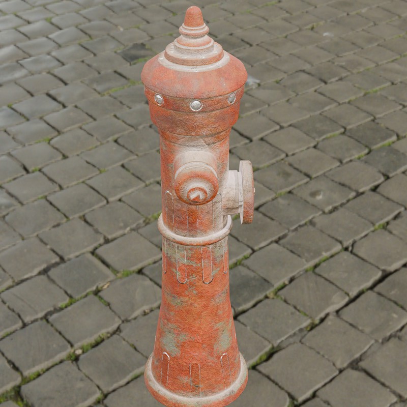 Rusty Fire Hydrant – Low Poly PBR with LODs (4 Variations)