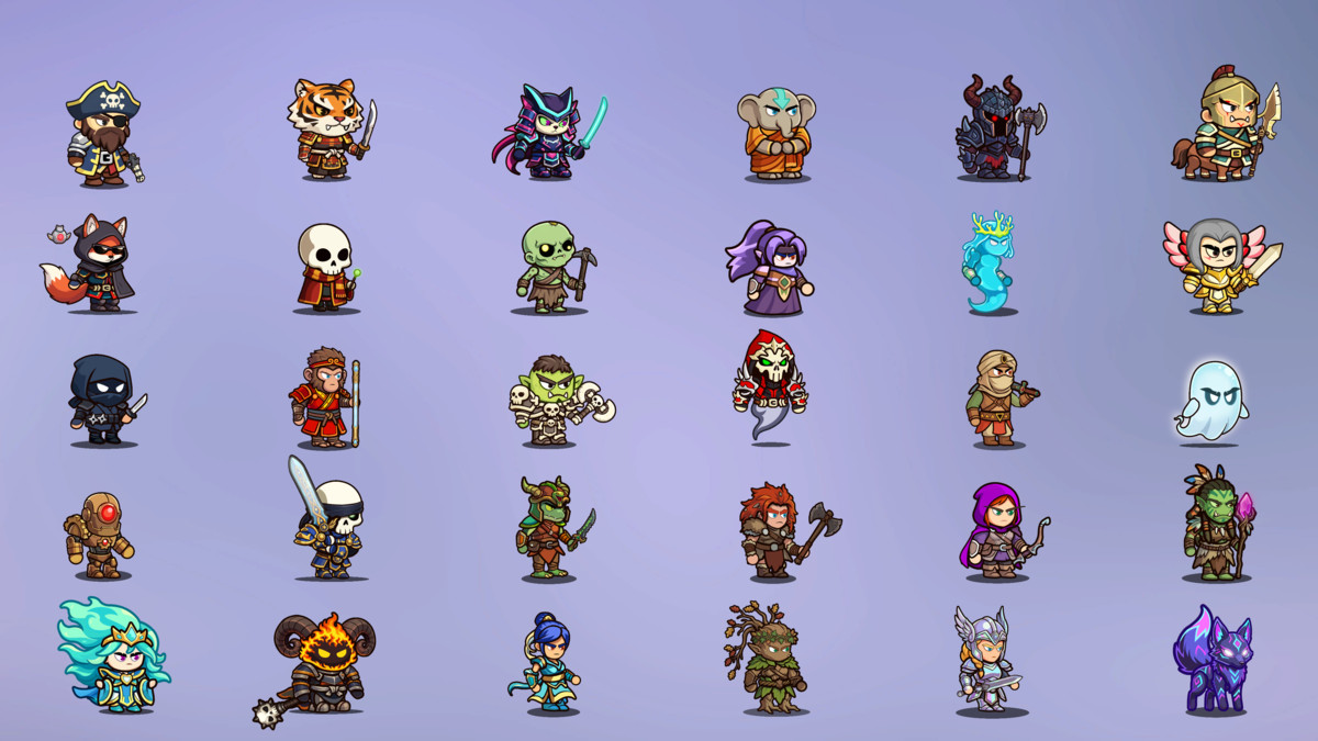 30 Fantasy Heroes – 2D Stylized Animated Pack