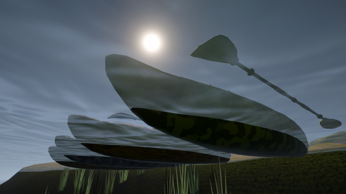 kayak + paddle (8 variants | low poly 2.7k~ tris)