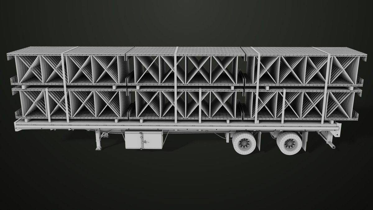 Heavy Truck 04 Flatbed Load Trailer URP HDRP Textures