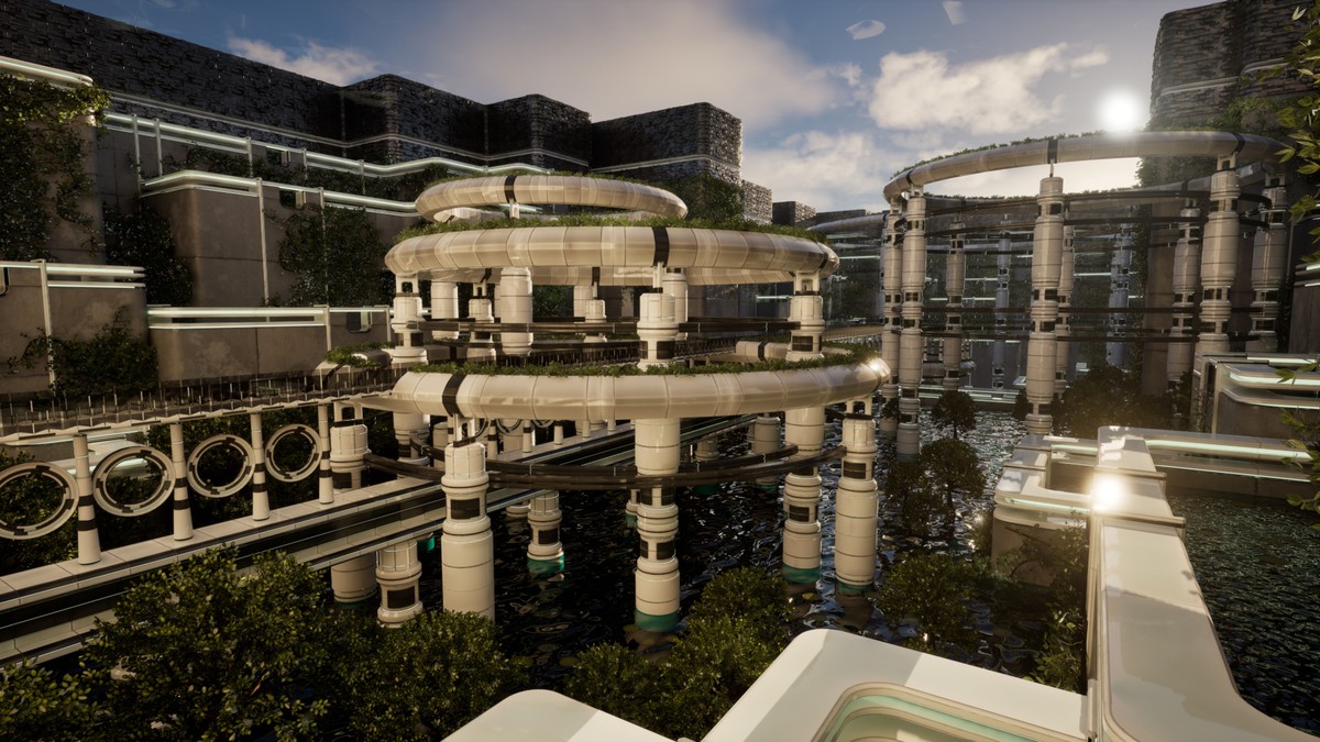 Futuristic Biodome Garden – Sci-Fi Nature Environment