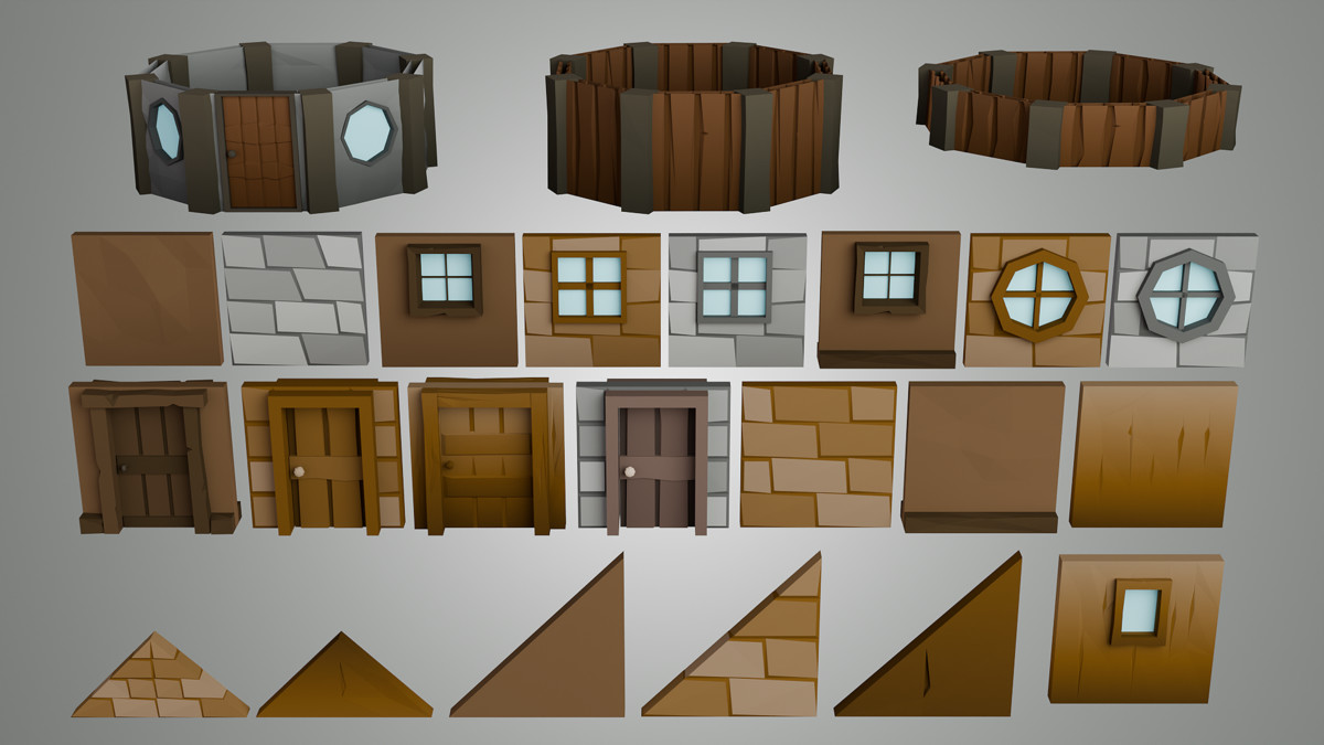 Low Poly Modular Medieval Village - Mini World Studio
