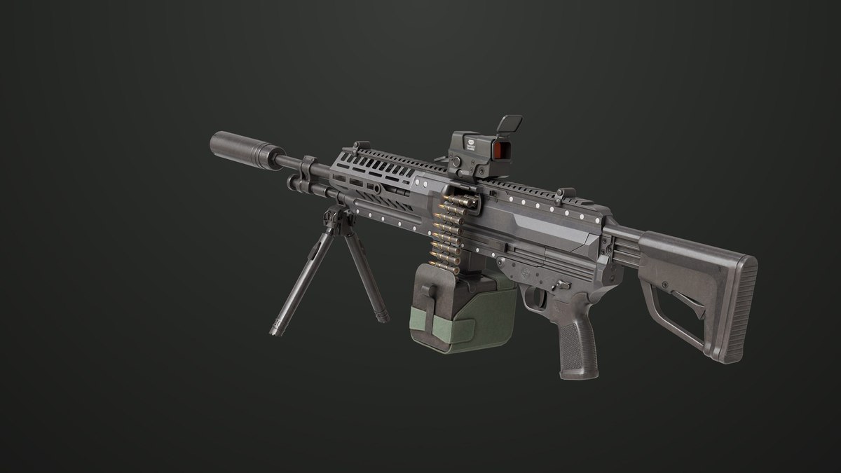 Machine Gun 14 Black URP HDRP Textures