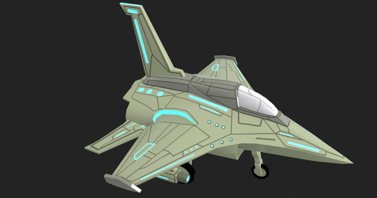 Sci-Fi Stylized Fighter Jet 3D pack
