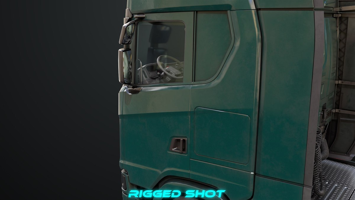 Heavy Truck Chassis 06 Interior Blue and Green URP HDRP Textures