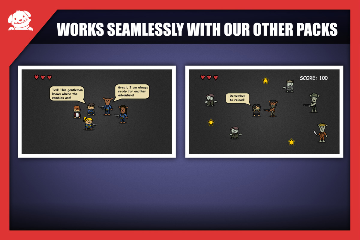 2D Cartoon Zombie Characters Pack