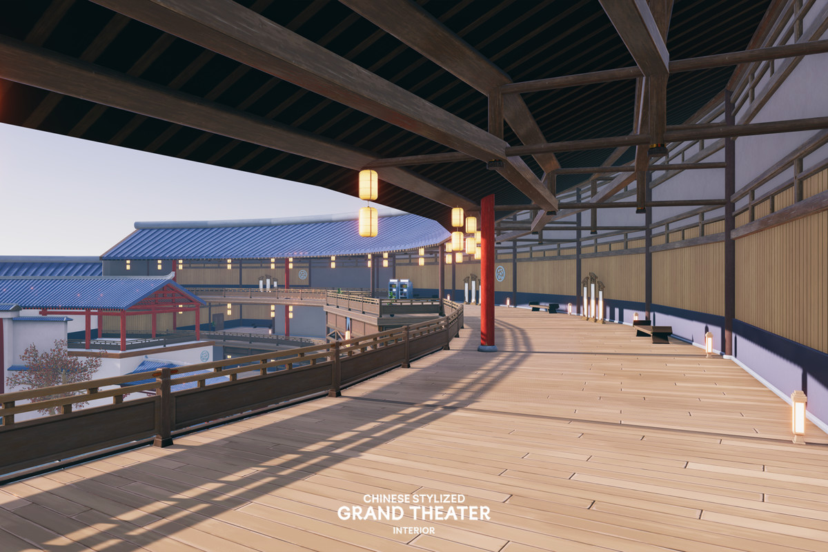 Chinese Stylized Grand Theater Interior