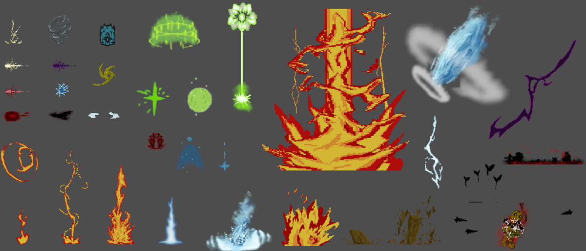 2D Pixel Character Pack – Wizard Class + Skill Effects